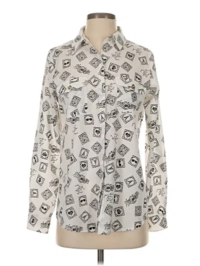 Pre-owned Karl Lagerfeld Long Sleeve Blouse In Silver