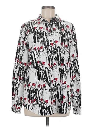 Pre-owned Karl Lagerfeld Long Sleeve Blouse In Silver