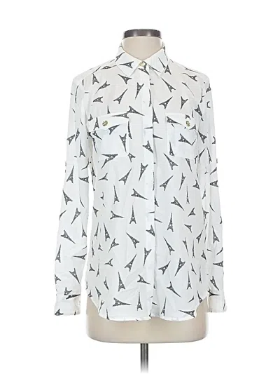 Pre-owned Karl Lagerfeld Long Sleeve Blouse In White