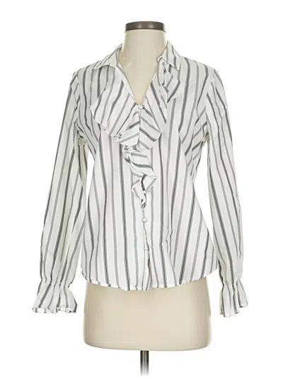 Pre-owned Karl Lagerfeld Long Sleeve Blouse In White