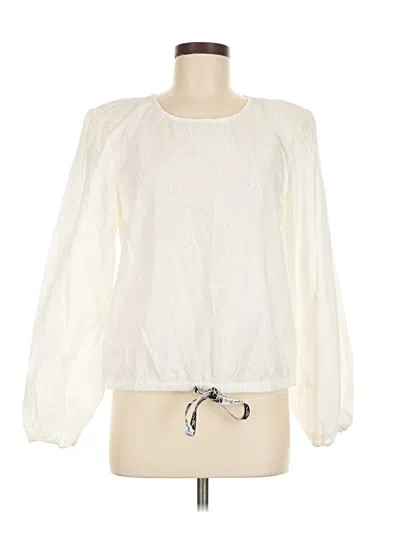 Karl Lagerfeld Long Sleeve Blouse In White