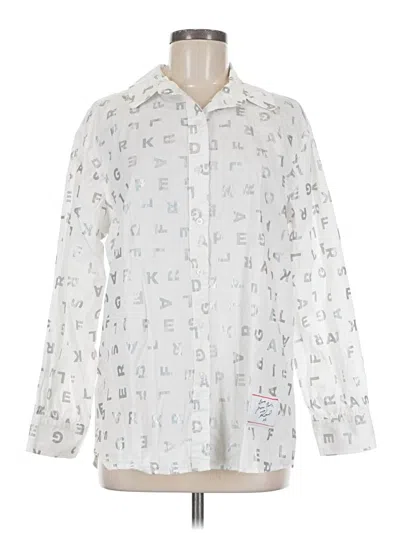 Pre-owned Karl Lagerfeld Long Sleeve Blouse In White
