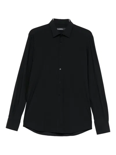 Karl Lagerfeld Long-sleeve Button-fastening Shirt In Black