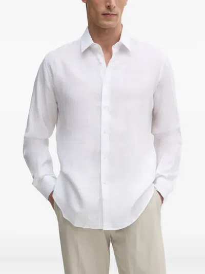Karl Lagerfeld Long-sleeve Cotton Shirt In White