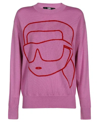 KARL LAGERFELD LONG SLEEVE CREW-NECK SWEATER