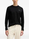 Karl Lagerfeld Long-sleeve Logo T-shirt In Black