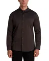 Karl Lagerfeld Long Sleeve Printed Button Front Shirt In Brown