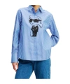 Karl Lagerfeld Ikon Pinstripe Shirt In Blue