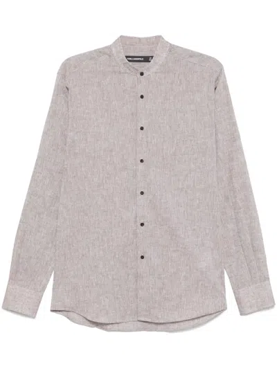 Karl Lagerfeld Long-sleeve Shirt In Braun