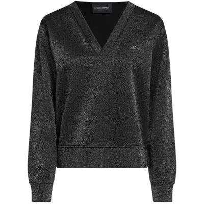 Karl Lagerfeld Long-sleeved Sweatshirt In Black