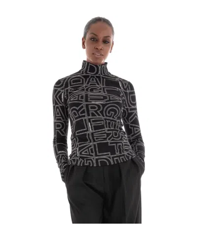 Karl Lagerfeld Long-sleeved T-shirt In Black