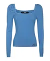Karl Lagerfeld Logo-embroidered T-shirt In Blue