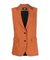 Karl Lagerfeld Longline Tailored Waistcoat In Orange