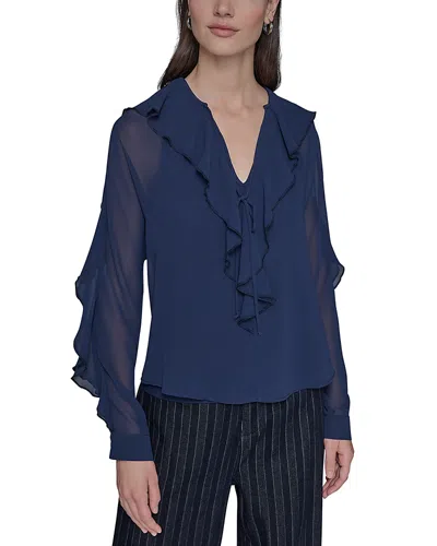 KARL LAGERFELD LOOSE RUFFLE BLOUSE