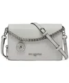Karl Lagerfeld Lourdes Chain Strap Crossbody Bag In White,silver