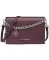 Karl Lagerfeld Lourdes Crossbody With Chain Strap In Purple
