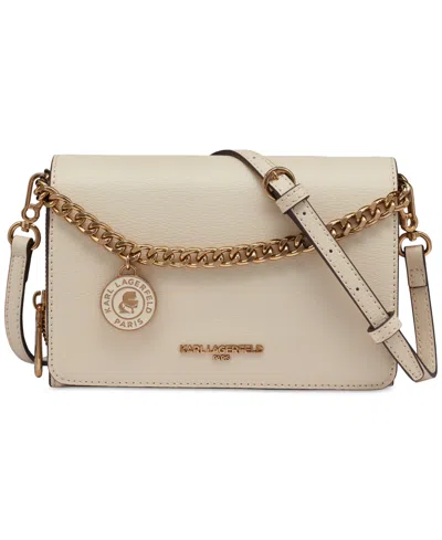 Karl Lagerfeld Lourdes Crossbody With Chain Strap In Neutral