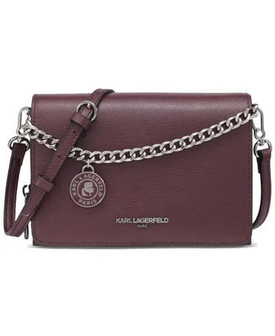 Karl Lagerfeld Lourdes Crossbody With Chain Strap In Purple