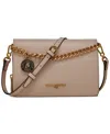 Karl Lagerfeld Lourdes Leather Crossbody In Shell