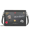 Karl Lagerfeld Lourdes Mini Leather K-pins Crossbody In Black W,kpins