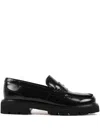 Karl Lagerfeld Lowell Leather Loafers In Black
