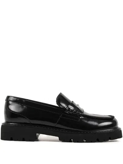Karl Lagerfeld Lowell Leather Loafers In Black
