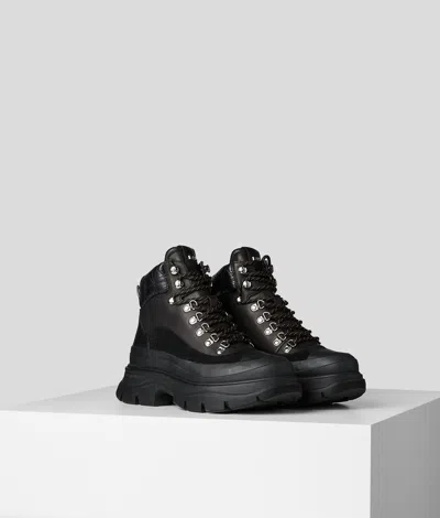 Karl Lagerfeld Luna Hiker Lace Boots In Black