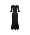 Karl Lagerfeld Metallic Pleated Knit Dress In Black