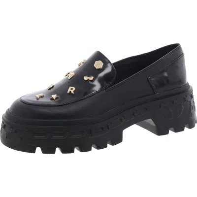 Karl Lagerfeld Lylah Womens Platform Embellished Loafers In Black