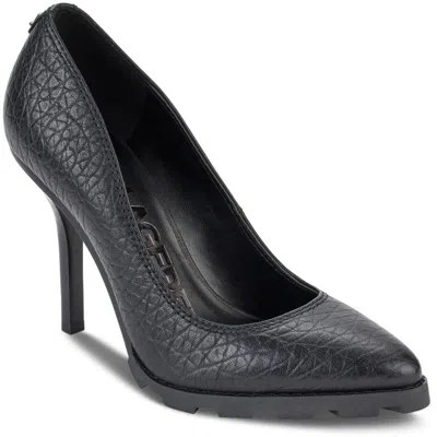 Karl Lagerfeld Madelyn Womens Textured Leather Pumps In Ane:anthracite