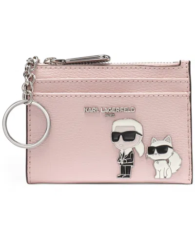 Karl Lagerfeld Magnetic Snap Wallet In Pink