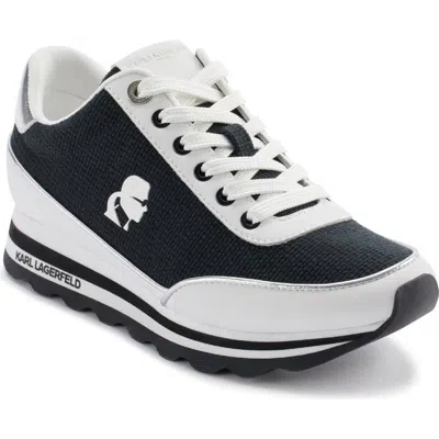 Karl Lagerfeld Maico Lace-up Sneaker In White/black