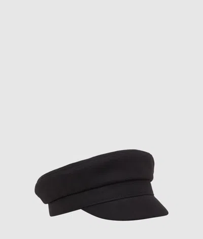 Karl Lagerfeld Maison De Karl Baker Boy Cap In Black