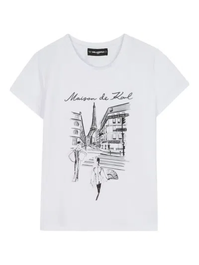 Karl Lagerfeld Maison De Karl Graphic-print T-shirt In White