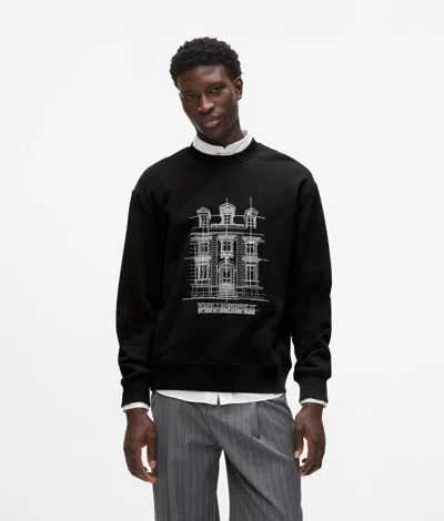 Karl Lagerfeld Maison De Karl Sketch Sweatshirt In Black