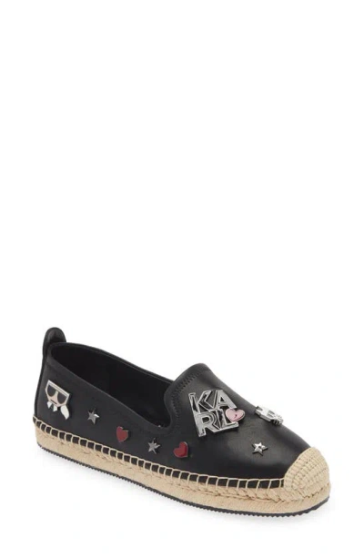 Karl Lagerfeld Malvie Espadrille Flat In Black