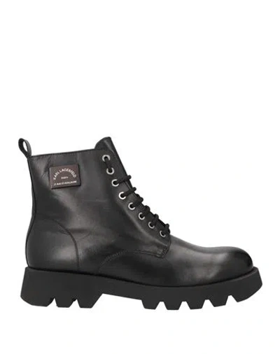 Karl Lagerfeld Man Ankle Boots Black Size 9 Leather