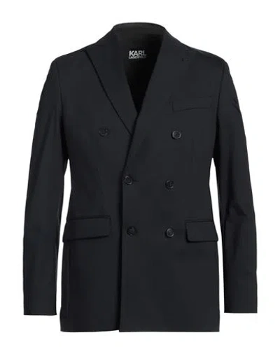 Karl Lagerfeld Man Blazer Midnight Blue Size 40 Polyamide, Elastane