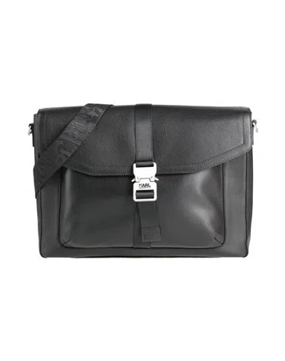 Karl Lagerfeld Man Cross-body Bag Black Size - Cow Leather, Polyurethane
