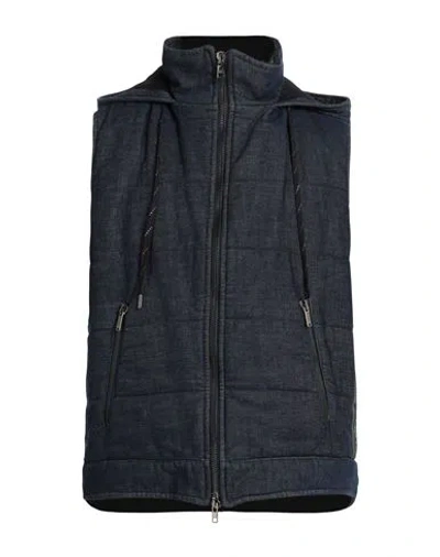 Karl Lagerfeld Man Denim Outerwear Blue Size L Cotton, Virgin Wool