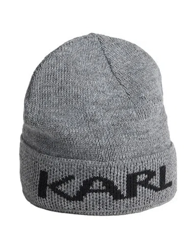 Karl Lagerfeld Man Hat Grey Size Onesize Polyacrylic, Wool, Viscose, Alpaca Wool