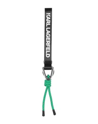 Karl Lagerfeld Man Key Ring Black Size - Polyester, Zinc Alloy, Polyurethane