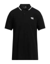 Karl Lagerfeld Man Polo Shirt Black Size M Organic Cotton In Black