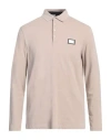 Karl Lagerfeld Man Polo Shirt Taupe Size M Cotton, Elastane In Grey