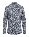 Karl Lagerfeld Man Shirt Midnight Blue Size 17 Cotton In Blue