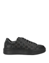 Karl Lagerfeld Man Sneakers Black Size 9 Leather In Black