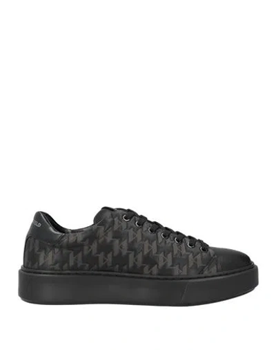 Karl Lagerfeld Man Sneakers Black Size 9 Leather