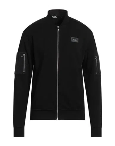 Karl Lagerfeld Man Sweatshirt Black Size L Cotton, Polyester