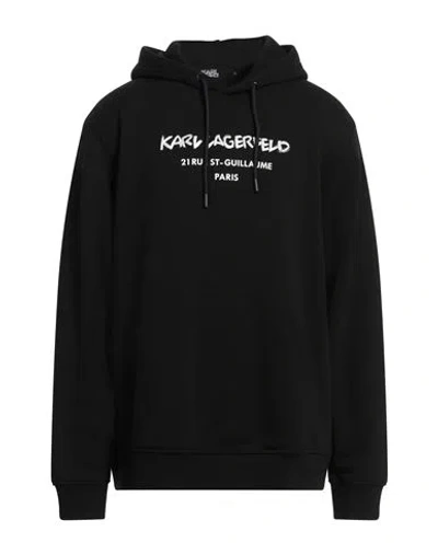 Karl Lagerfeld Man Sweatshirt Black Size L Cotton, Polyester