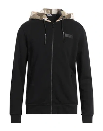 Karl Lagerfeld Man Sweatshirt Black Size M Cotton, Polyester
